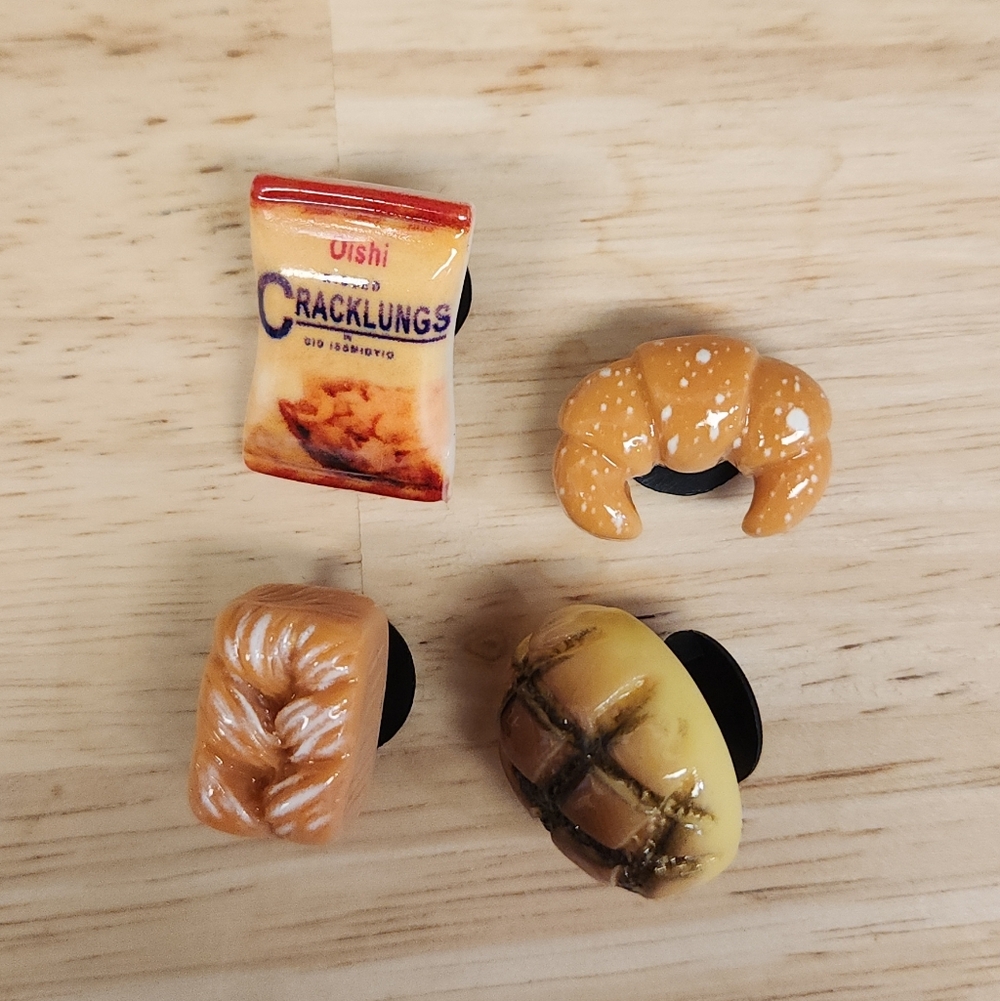 Assorted Bread and Snack-Themed Croc Charms